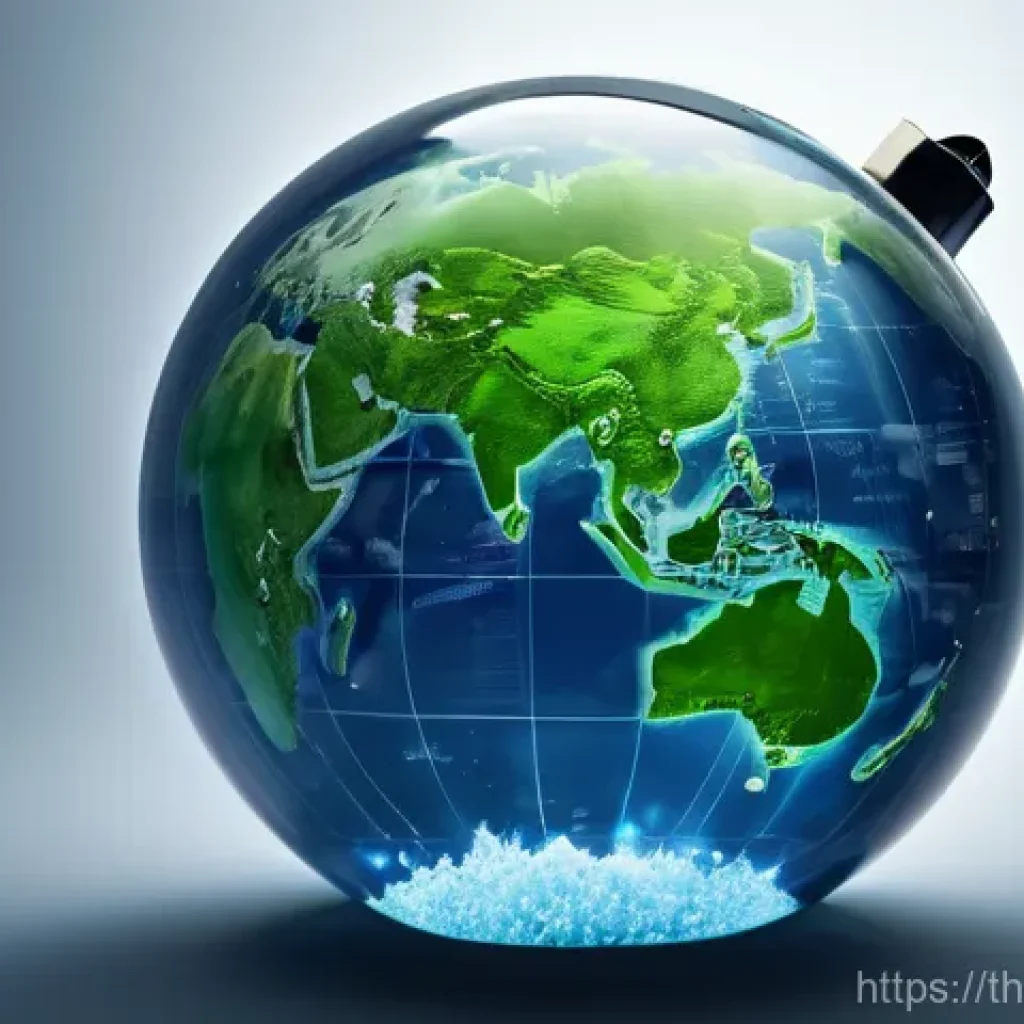 탄소예산 기반의 기후 변화 대응 전략 - **Prompt:** A conceptual digital illustration depicting the Earth as a large, transparent piggy bank...