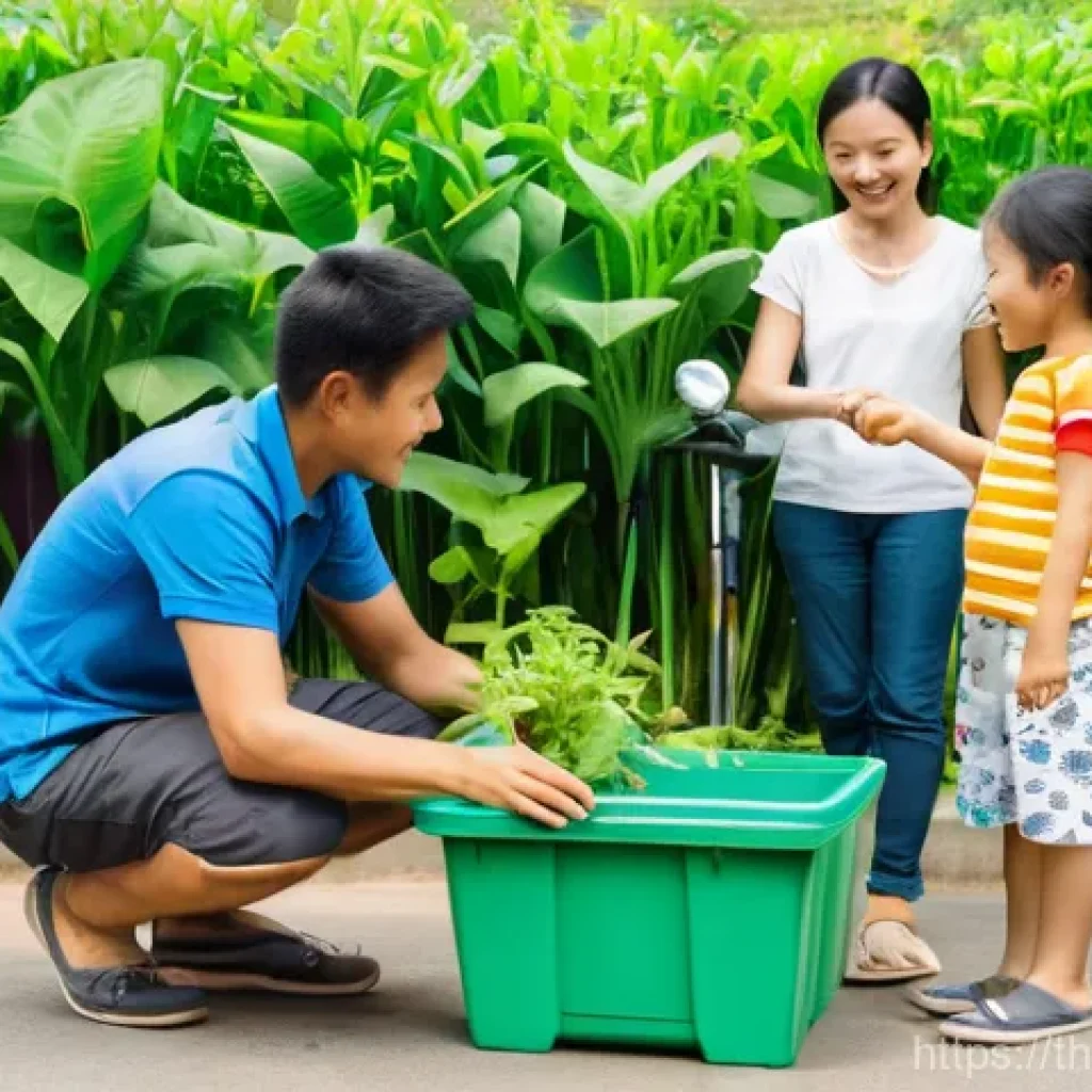 탄소예산 활용의 장점과 한계 - **Prompt 1: A Sustainable Thai Family Life** "A heartwarming and bright scene depicting a divers...