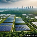 탄소예산과 정책 평가의 상관 관계 - A detailed aerial view of Thailand’s urban and rural landscape showing a clear division of carbon bu...