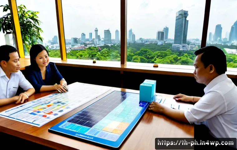 Home 17 탄소예산 기반의 자원 관리 정책 - Photorealistic Bangkok municipal resource management meeting, diverse Thai city planners around a cl...