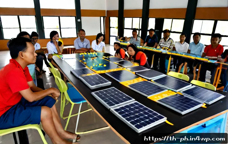 Home 17 탄소예산 기반의 지역 사회 참여 모델 - Photorealistic community carbon budget workshop in a Thai municipal hall, diverse Thai residents of ...